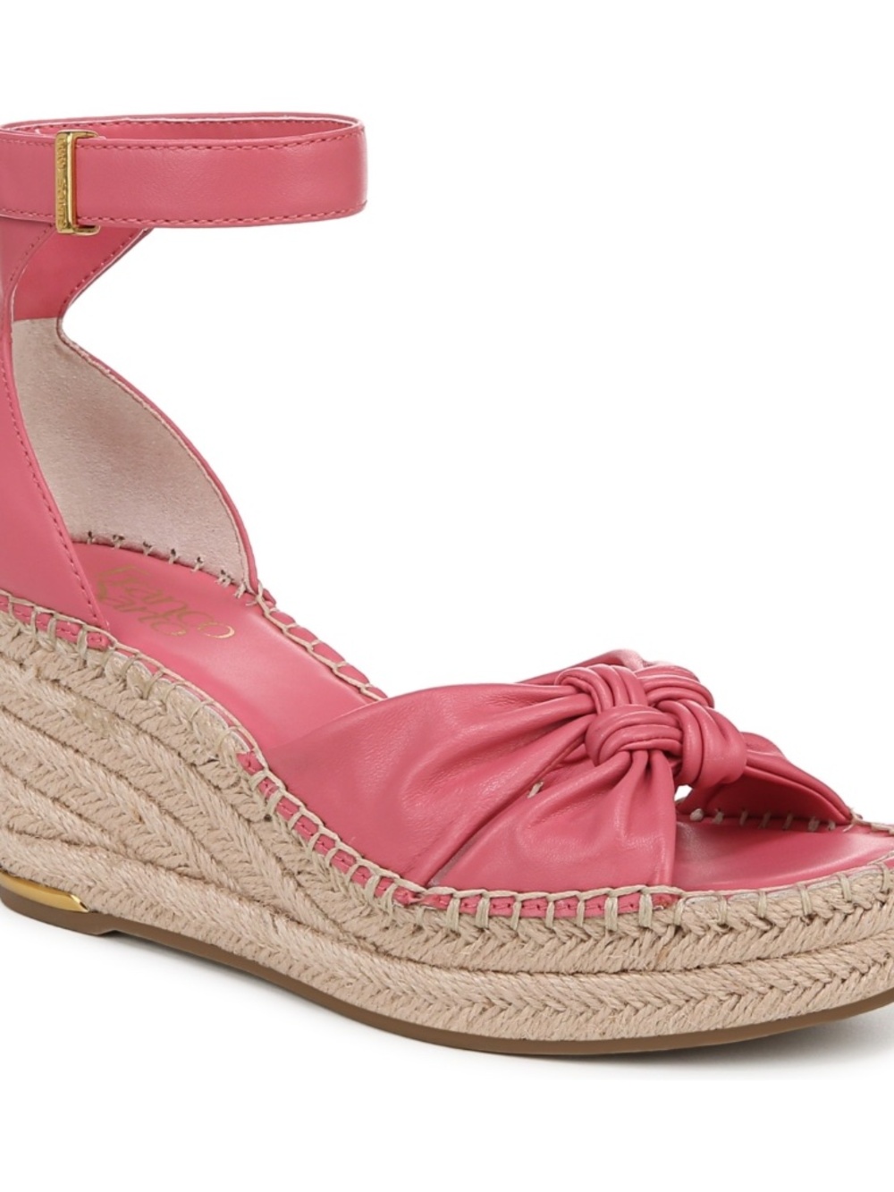 Franco Sarto Women's Clementine Espadrille Wedge Sandals (Strawberry Pink Leathe